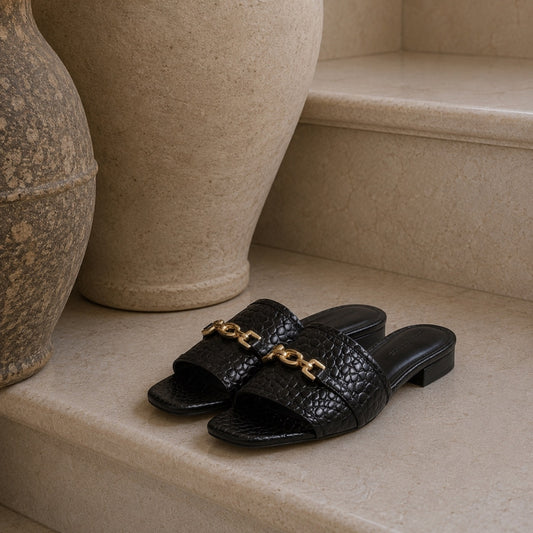 COPENHAGEN SHOES SUNSHINE GIRLS CRC. Slippers 0001 BLACK