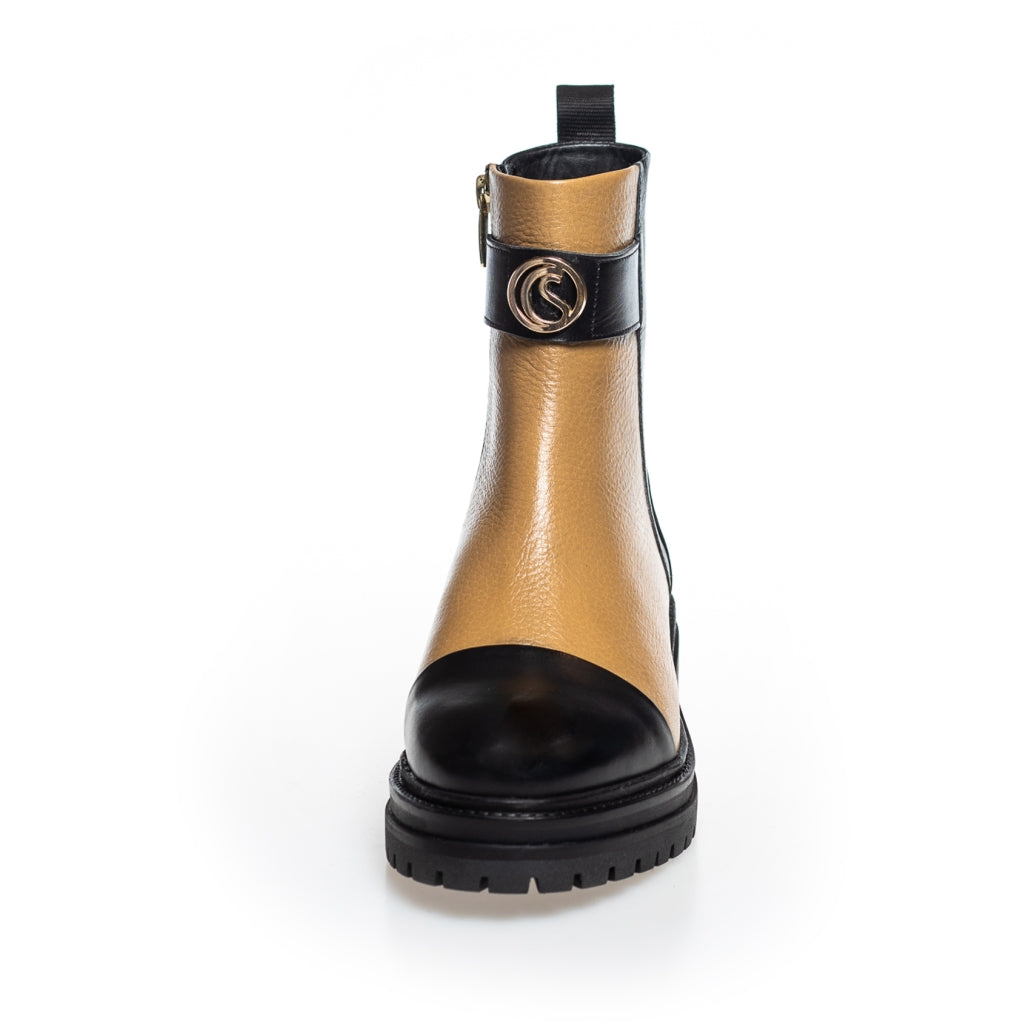 COPENHAGEN SHOES ALL GOOD VIBES ONLY Boots 0005 BLACK/CAMEL