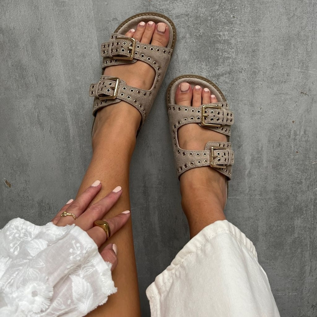 COPENHAGEN SHOES AS SUMMER SUEDE Slippers 0301 BISCUIT
