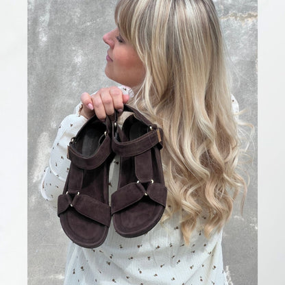 COPENHAGEN SHOES CARRIE SUEDE Sandals 129 DARK BROWN SUEDE