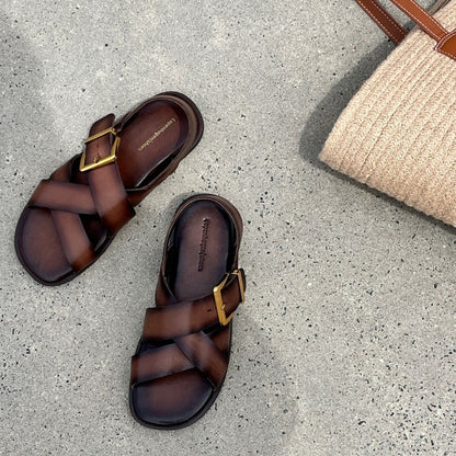 COPENHAGEN SHOES CECILE Sandals 847 Dark Brown