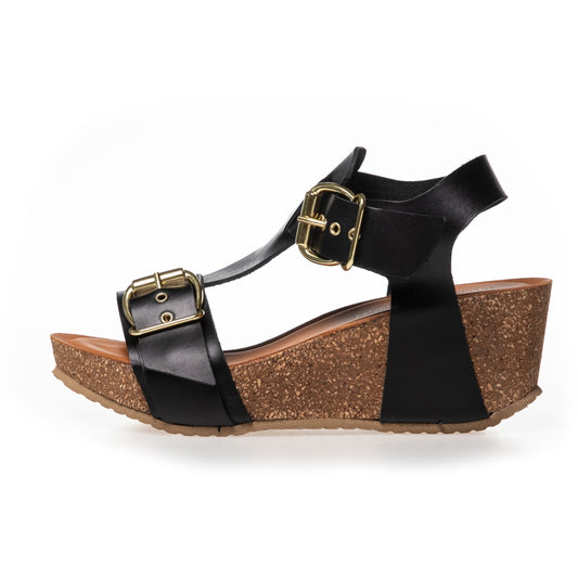 COPENHAGEN SHOES DANCE AND SMILE Wedge sandals 0001 BLACK