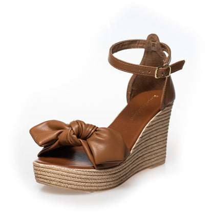 COPENHAGEN SHOES GENE Wedge sandals 0241 COGNAC