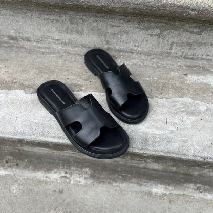 COPENHAGEN SHOES IVY - LEATHER Slippers 0001 BLACK