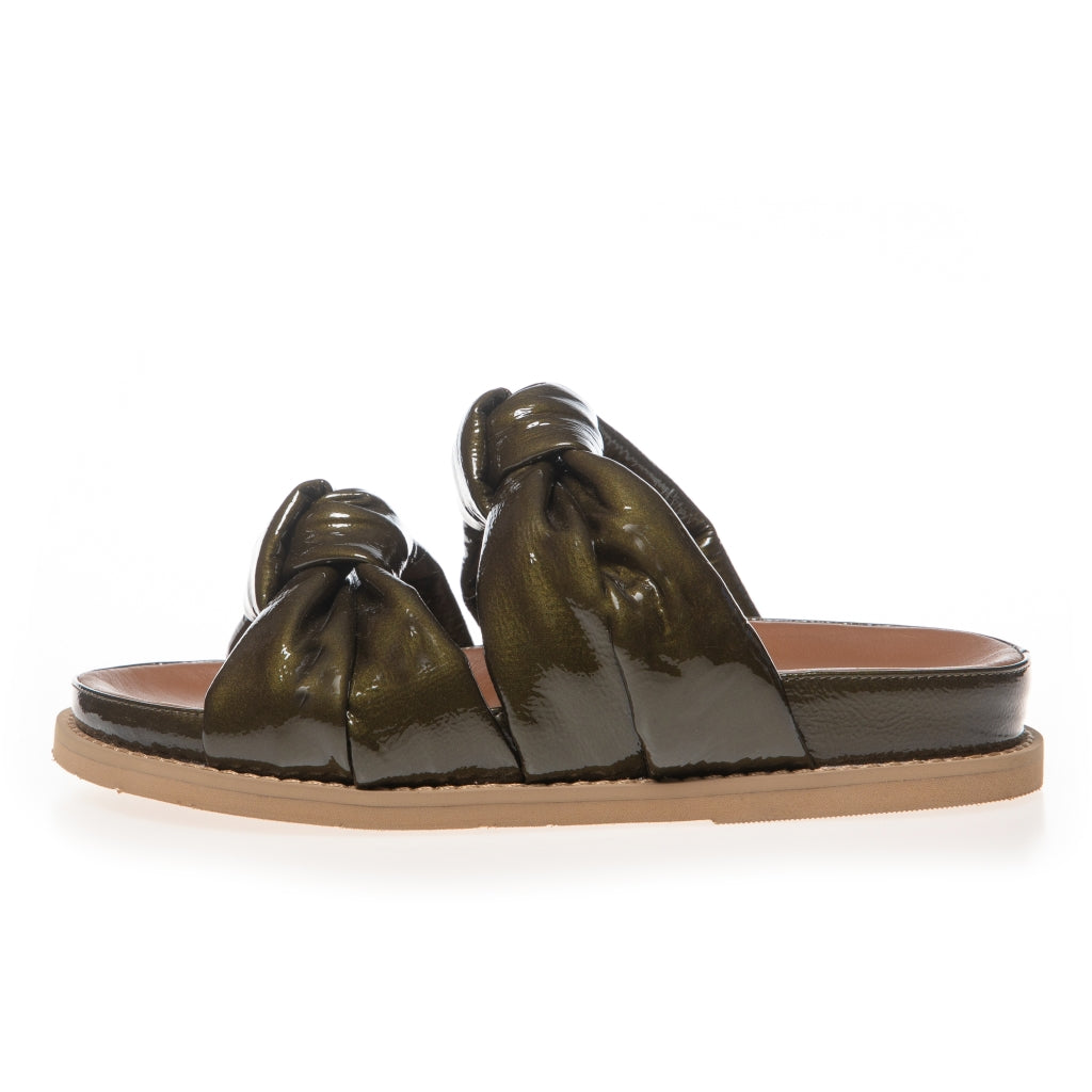 COPENHAGEN SHOES JUST THEN PATENT Slippers 0143 GREEN PATENT