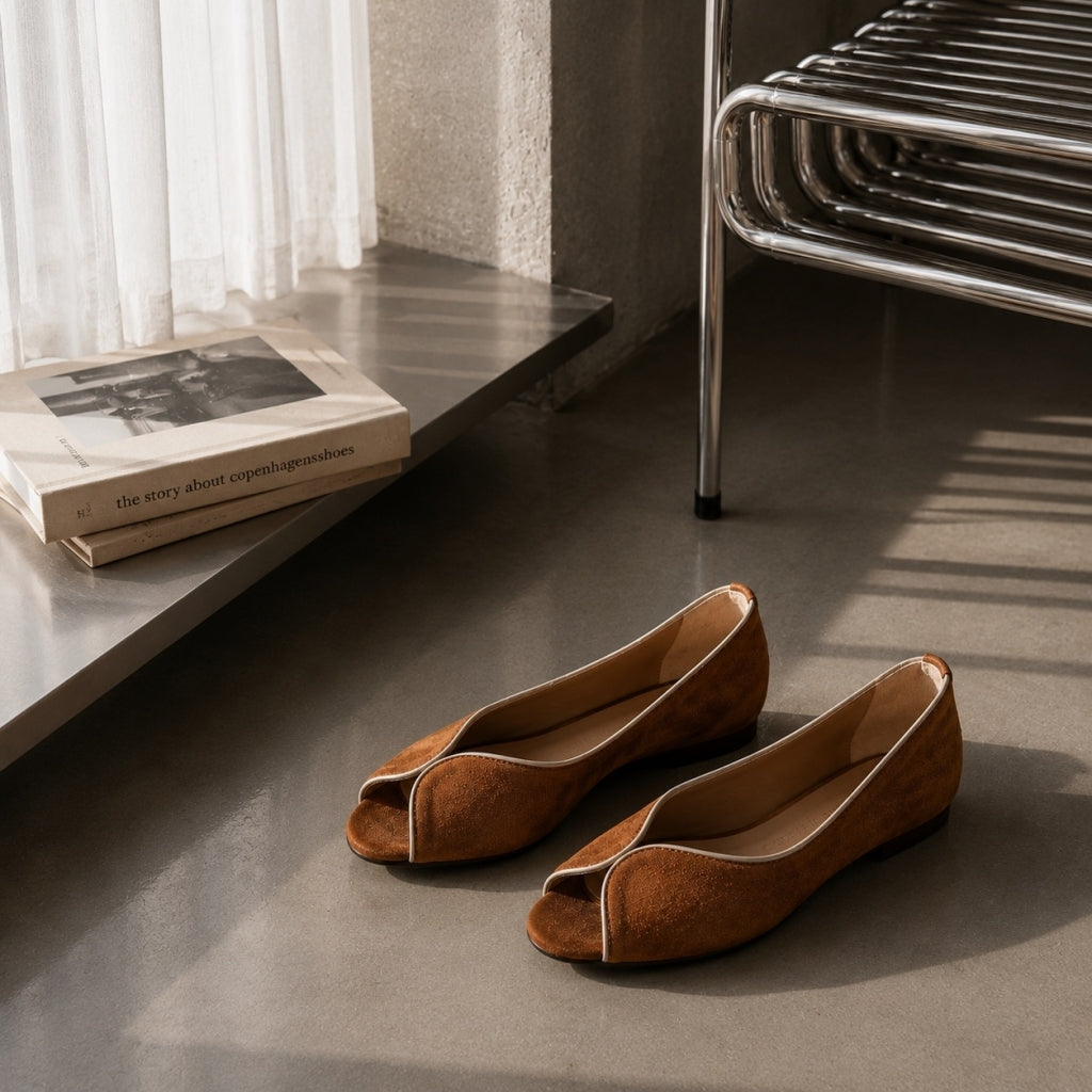 COPENHAGEN SHOES LIKE A MELODY-SUEDE Ballet flats 0241 COGNAC