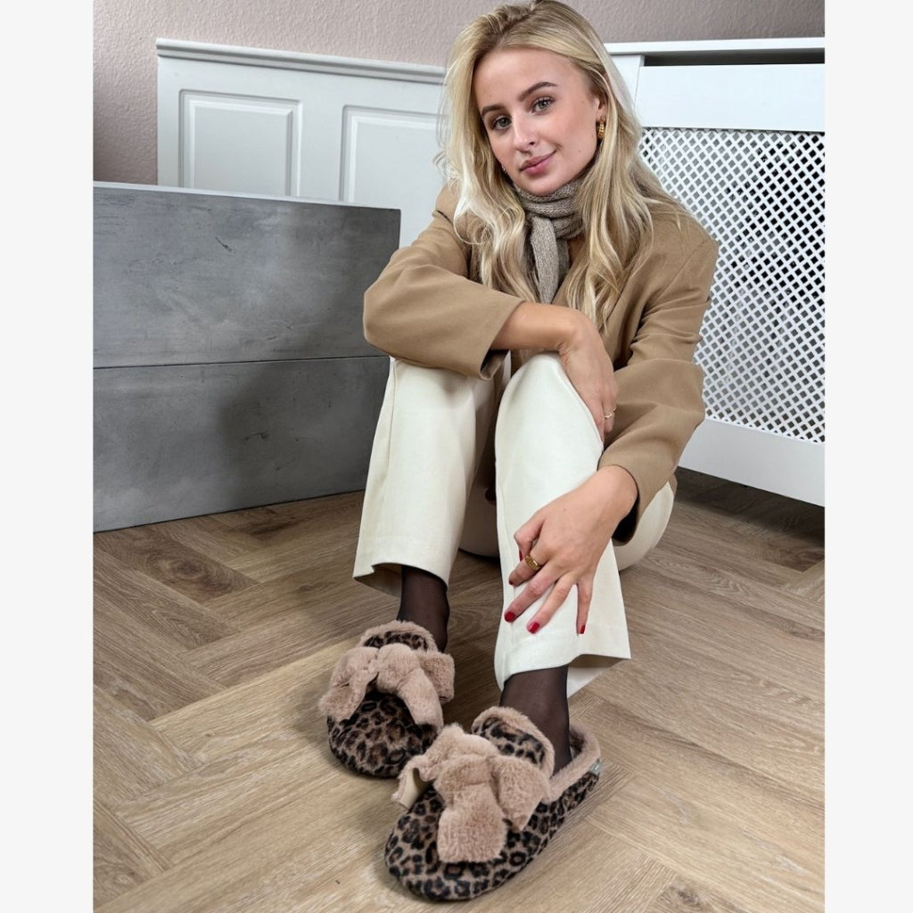 COPENHAGEN SHOES MAYBE ONE DAY Slippers 2204 BLACK/BROWN LEOPARD