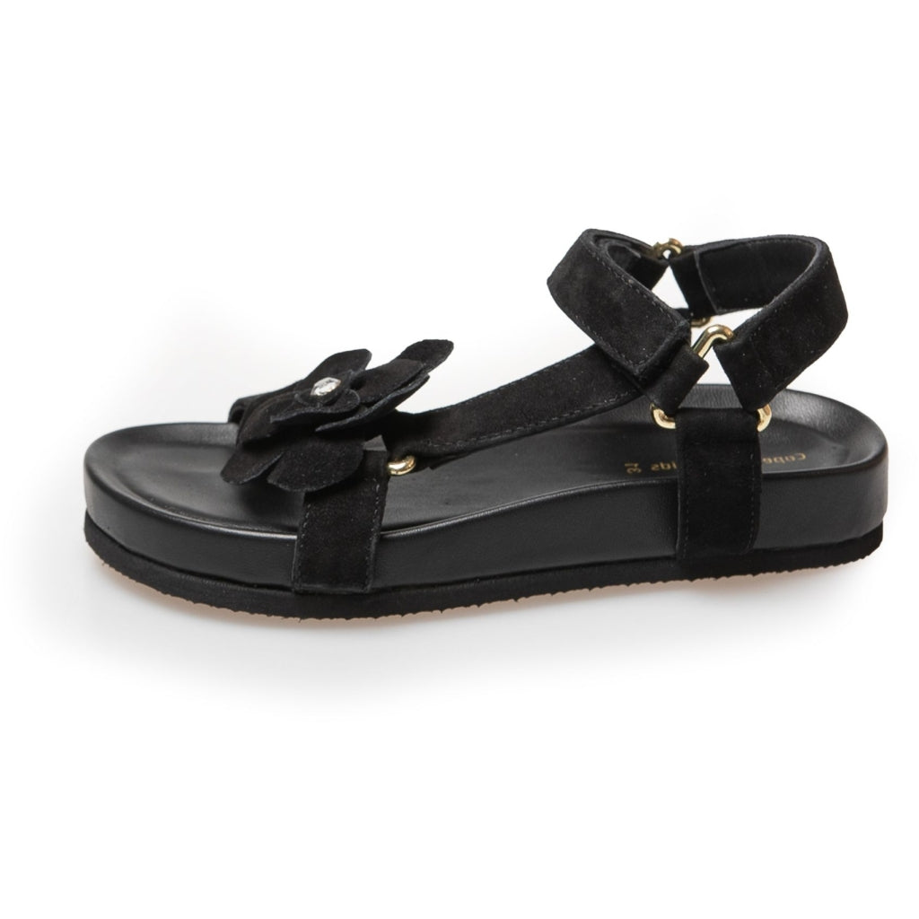 COPENHAGEN KIDS MY FLOWERS GIRL Sandals 0001 BLACK SUEDE