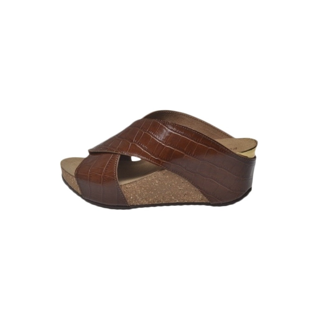 COPENHAGEN SHOES NEW FRANCES CRC. 20 Wedge sandals 102 Cognac croco