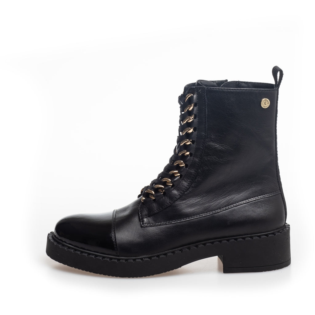 COPENHAGEN SHOES NEW ROCK PATENT Boots 2206 BLACK/SILVER