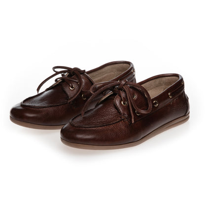 COPENHAGEN SHOES SAVANNAH LEAT Boat Shoe 0012 BROWN