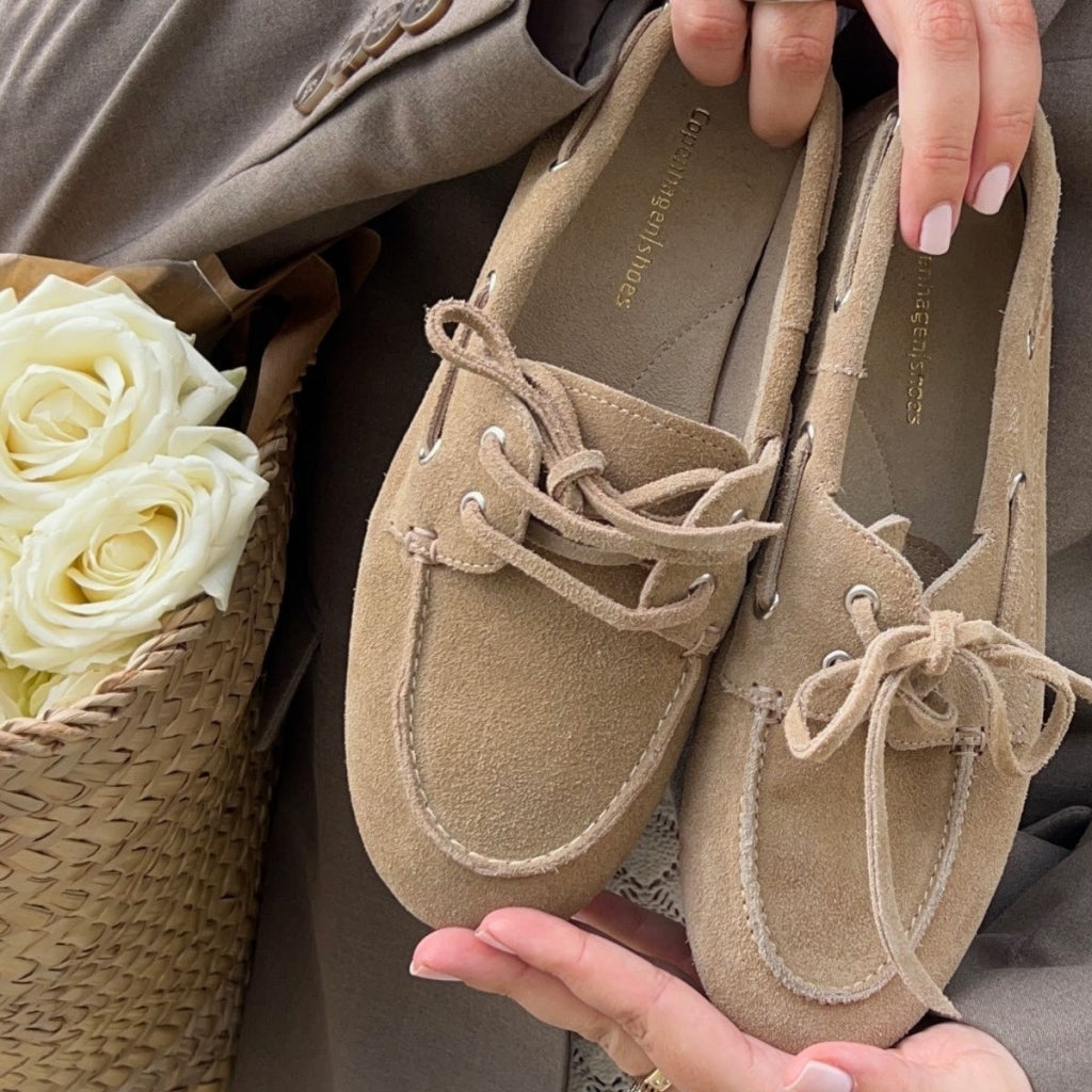 COPENHAGEN SHOES SAVANNAH SUEDE Boat Shoe 0301 BISCUIT