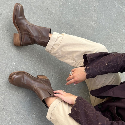 COPENHAGEN SHOES SAY MORE - BROWN/TAN Boots 0012 BROWN
