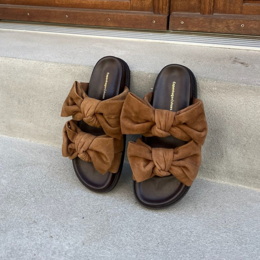 COPENHAGEN SHOES SUMMER DREAM SUEDE Slippers 0241 COGNAC
