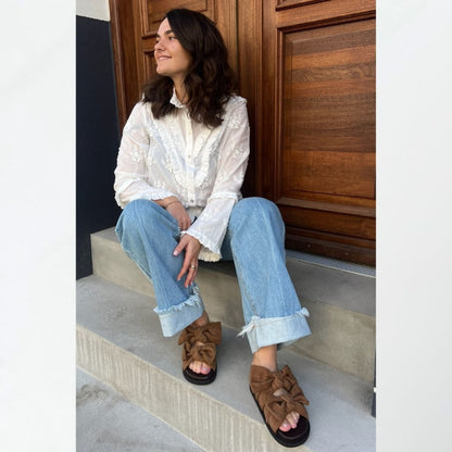 COPENHAGEN SHOES SUMMER DREAM SUEDE Slippers 0241 COGNAC