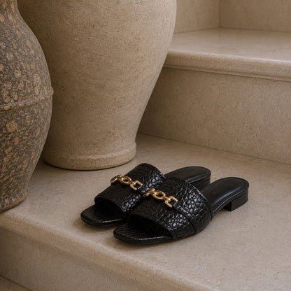 COPENHAGEN SHOES SUNSHINE GIRLS CRC. Slippers 0001 BLACK