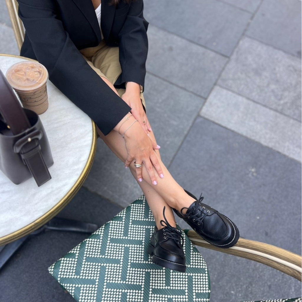 COPENHAGEN SHOES THE WALK LEATHER Boat Shoe 0001 BLACK