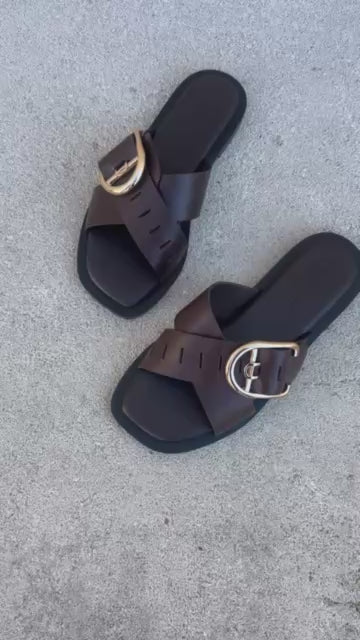 COPENHAGEN SHOES VIBES X ME Slippers 0018 DK BROWN