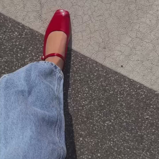 COPENHAGEN SHOES ALL FOR LOVE-PATENT Ballet flats 0016 RED